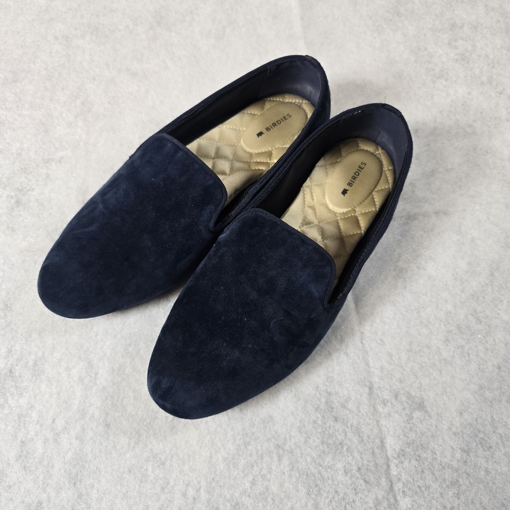 Birdies Navy Suede Slip-On Loafers
